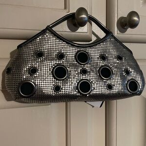 Whiting & Davis: Silver Sequin Clutch